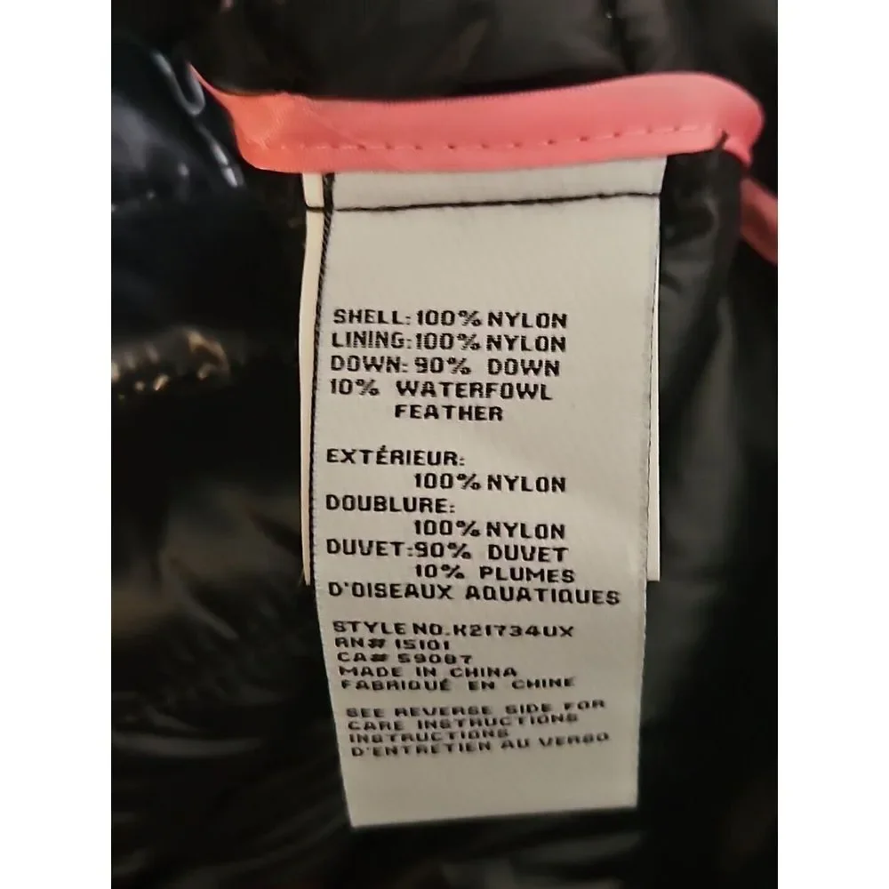 Kate Spade‎ Down Puffer Hooded Black Jacket Womens Size XS Heart